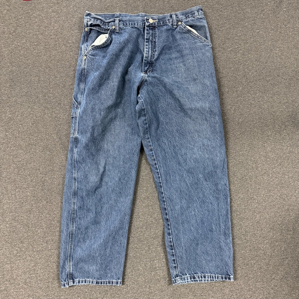 Y2K Wrangler Carpenter Jeans Mens 36x30 Blue Good Relaxed Fit Workwear Utility